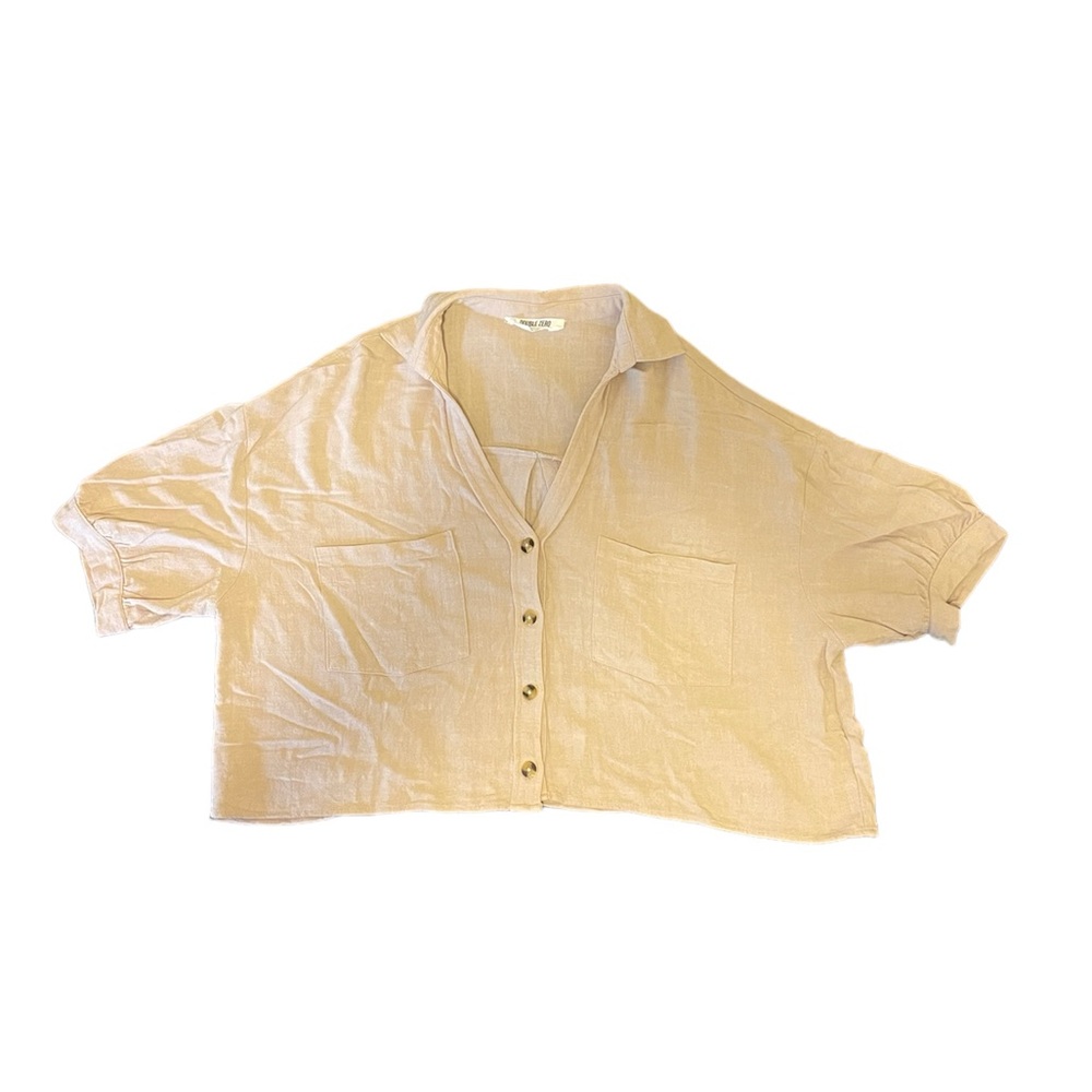 lilac crop top button up shirt